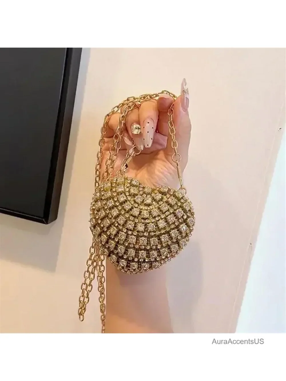 Sparkly Rhinestone Evening Clutch Purse, Mini Heart Shape Clutch Bag